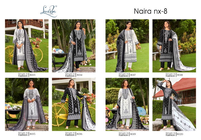 Naira Nx Vol 8 Black And White By Levisha Cambric Pakistani Dress Material Wholesale Online
